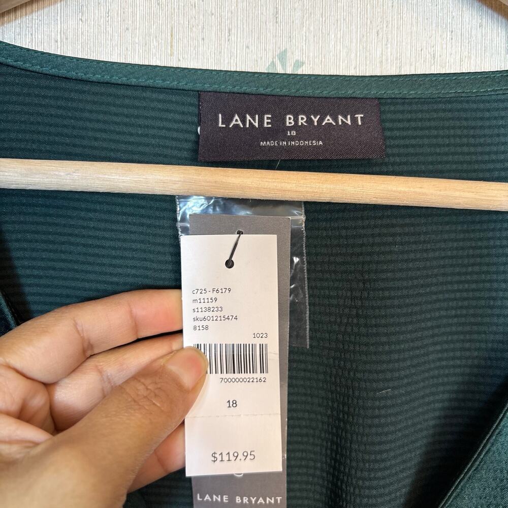 Lane Bryant Textured Satin Long Sleeve Wrap Skirt Midi Dress Size 18 Formal NWT - Picture 12 of 15